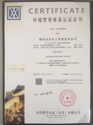 環(huán)境管理體系認證證書